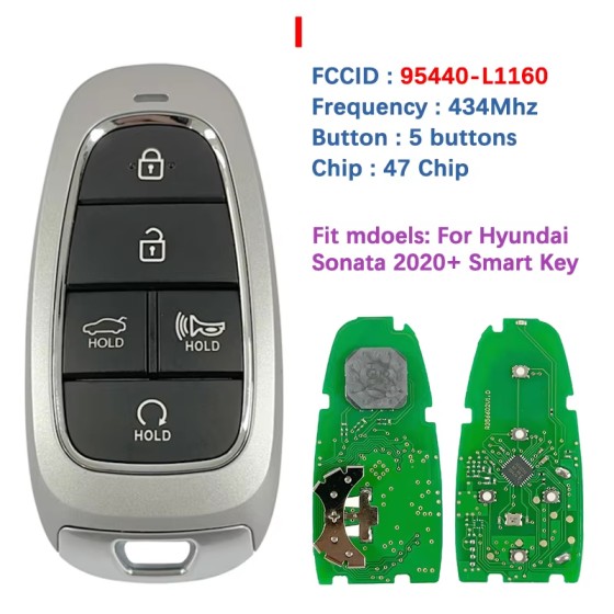 2021 Hyundai Sonata / 5-Button Smart Key / PN: 95440-L1160 / TQ8-FOB-4F27 (AFTERMARKET)